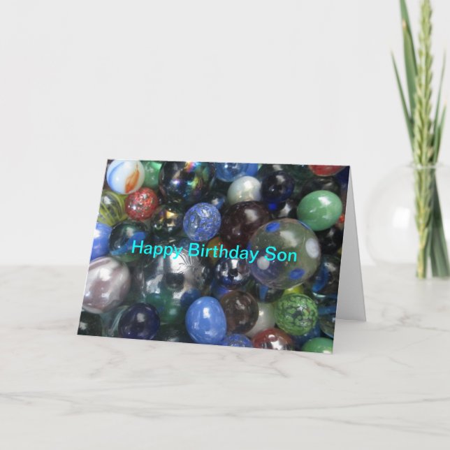 Happy Birthday Son Marbles Card (Front)