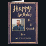 Happy Birthday Son Photo For Him Personalize Card<br><div class="desc">Happy Birthday Son Photo For Him Personalize Card is great to give to your Son to let him know that you appreciate him and he is special to you.  You can personalize the card by adding your son's photograph and your information.</div>