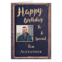 Happy Birthday Son Photo For Him Personalize Card