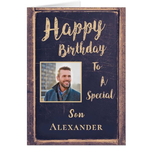Happy Birthday Son Photo For Him Personalize Card