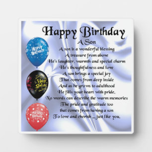 Happy Birthday Son Poem Plaque