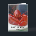 HAPPY BIRTHDAY SON (talking Lobster) Card<br><div class="desc">Send this TALKING LOBSTER to your son for his special day and let him know you are thinking of him and really hope he queys HIS DAY.</div>