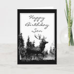 Happy Birthday Son Vintage Stag, Deer Card<br><div class="desc">Happy Birthday Son Vintage Stag,  Deer Animal,  Wildlife,  Nature</div>