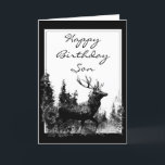 Happy Birthday Son Vintage Stag, Deer Card<br><div class="desc">Happy Birthday Son Vintage Stag,  Deer Animal,  Wildlife,  Nature</div>