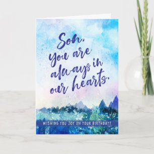 Happy Birthday, Son, You are Always in our Hearts Holiday Card