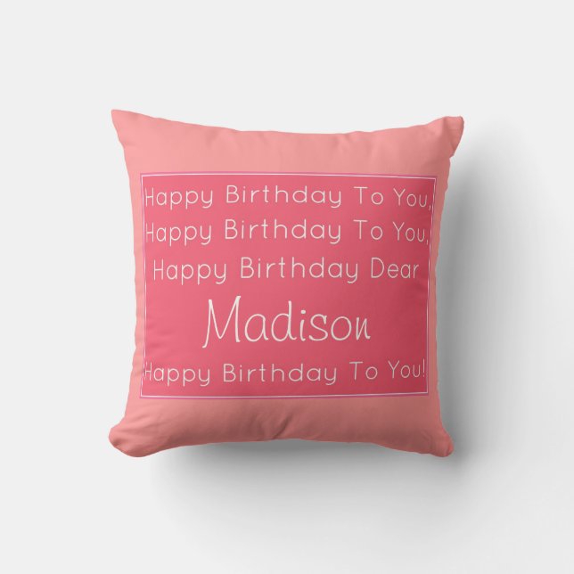 Happy Birthday Song Pillow (Front)