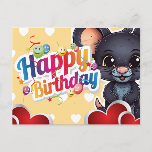 Happy birthday! souris postcard (Front)