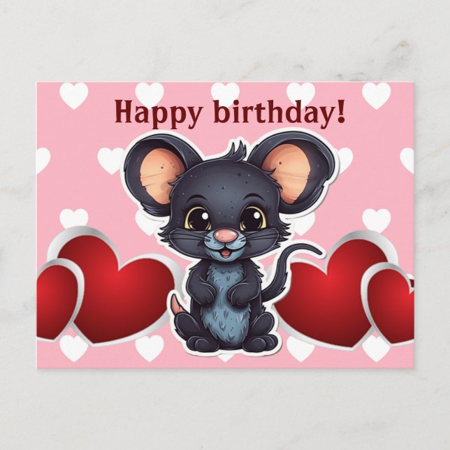 Happy birthday! souris postcard (Front)