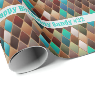 Happy Birthday Southwest Earth Tones Add Name Age Wrapping Paper