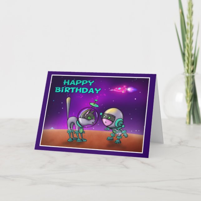Happy Birthday Space style 004 Card (Front)
