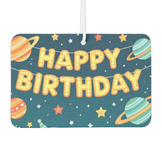 Happy birthday space theme air freshener