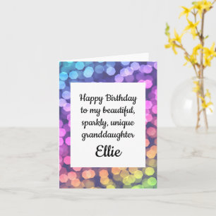 Happy Birthday Sparkly Granddaughter Card