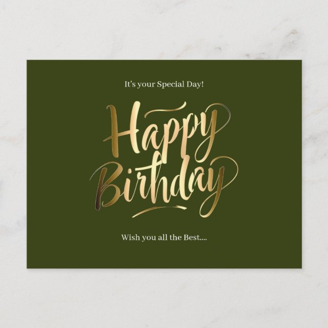 Happy Birthday Special Day Holiday Postcard (Front)