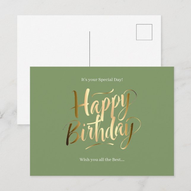 Happy Birthday Special Day Holiday Postcard (Front/Back)