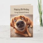 Happy Birthday Special Friend Fun Silly Dog Card<br><div class="desc">Happy Birthday Special Friend Fun Cute Dog</div>
