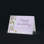 Happy Birthday Special Friend Morning Glory Flower Card<br><div class="desc">Send a special friend happy birthday wishes with this card featuring watercolor morning glory flowers and a touch of white lace patterning.</div>