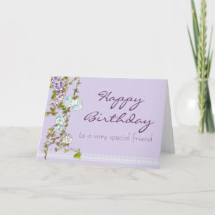 Happy Birthday Special Friend Morning Glory Flower Card
