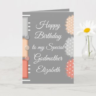 Happy Birthday special Godmother grey Card
