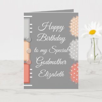 Happy Birthday special Godmother grey Card