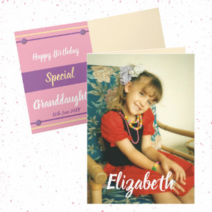 Happy Birthday special Granddaughter photo Card