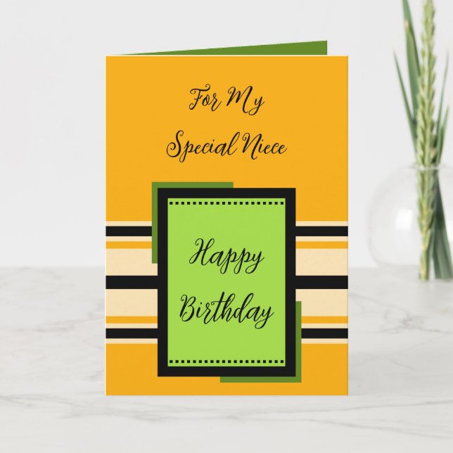Happy Birthday special niece orange Card (Front)