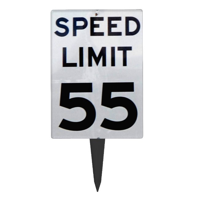 Happy Birthday Speed Limit 55 Sign - Cake Topper (Front)