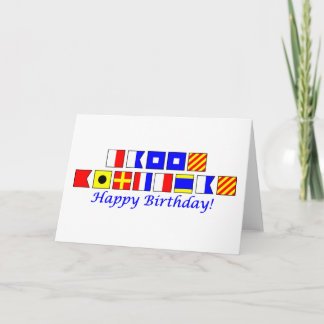 Happy Birthday spelled in nautical flag alphabet Card