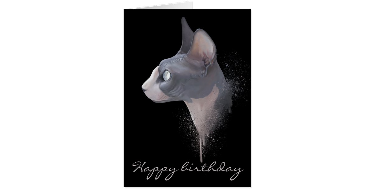 Happy birthday sphynx card | Zazzle