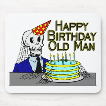 Happy Birthday Spider Web Old Man Mouse Pad by goldnsun at Zazzle