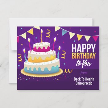 Happy Birthday Spine Candles Chiropractic Card by chiropracticbydesign at Zazzle