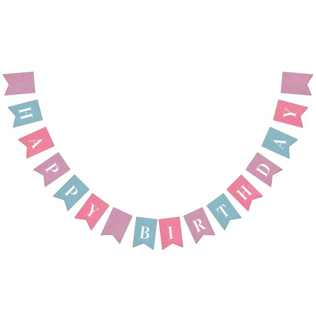 Happy Birthday Spring Colors Custom Bunting Flags (All)