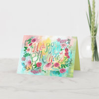 Happy Birthday Spring Flowers | Greeting Card