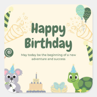 Happy Birthday 🎂🎉 Square Sticker