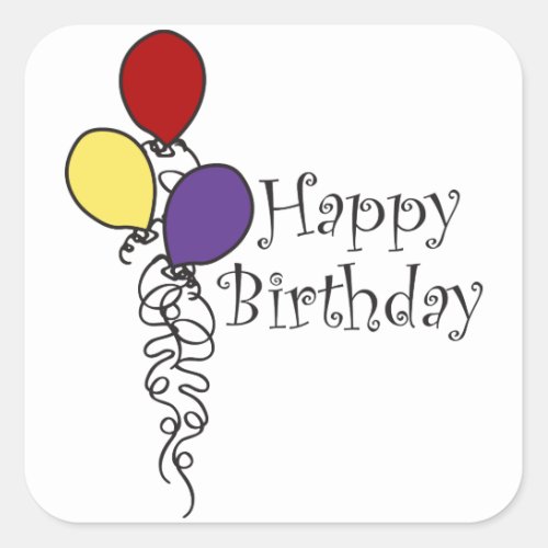 Happy Birthday Square Sticker