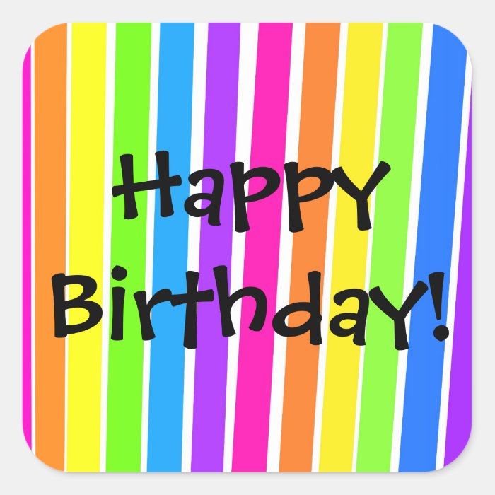 Happy Birthday Square Sticker