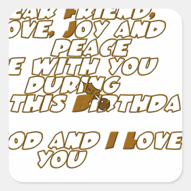 Happy Birthday Square Sticker | Zazzle