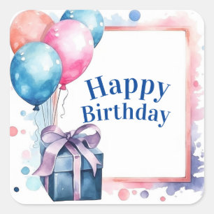 Happy Birthday Square Sticker