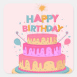 Happy Birthday Square Sticker