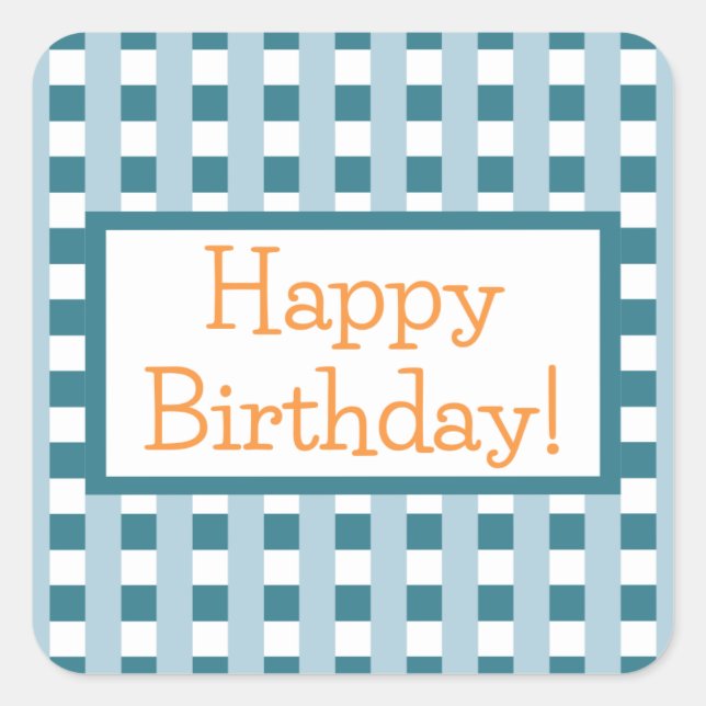 Happy Birthday Square Sticker (Front)