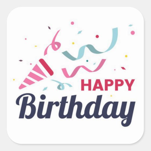 Happy Birthday  Square Sticker