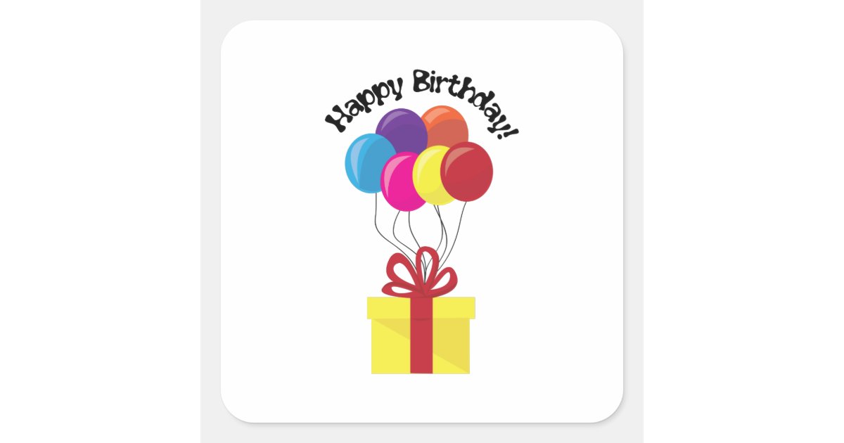Happy Birthday! Square Sticker | Zazzle
