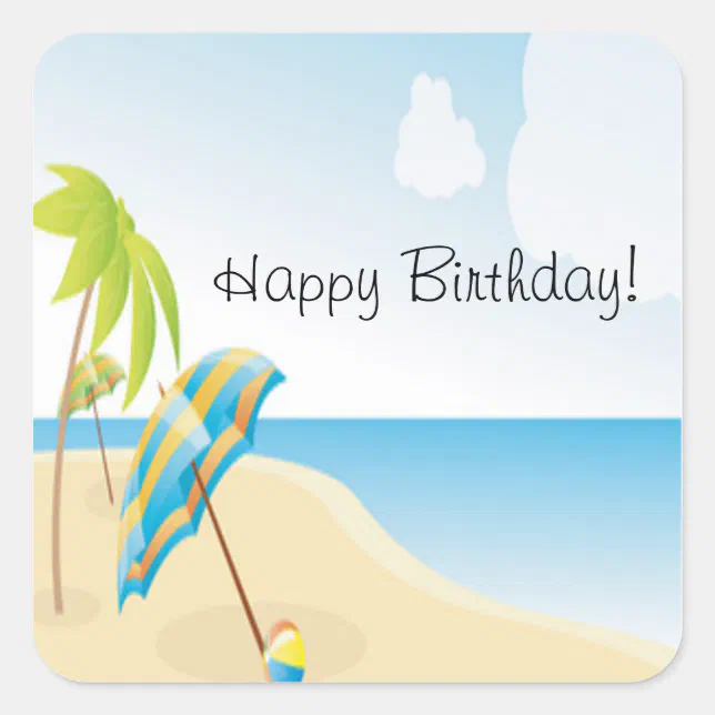 Happy Birthday Square Sticker | Zazzle