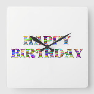 Happy Birthday Square Wall Clock