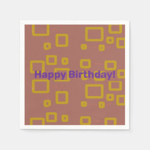 Happy Birthday Squares Napkins