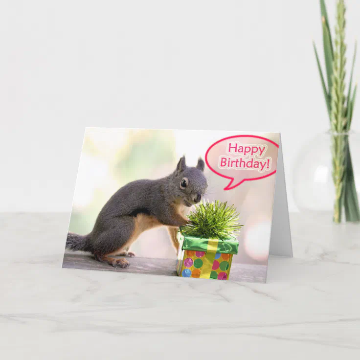 Happy Birthday Squirrel Card | Zazzle