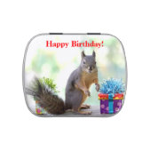 Happy Birthday Squirrel Jelly Belly Candy Tin (Top)
