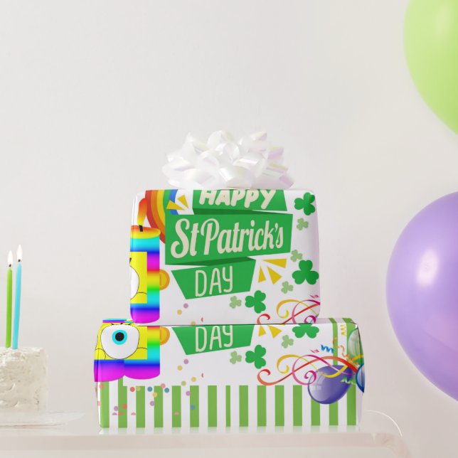 Happy Birthday St. Patrick's Day Wrapping Paper  (Party Gifts)