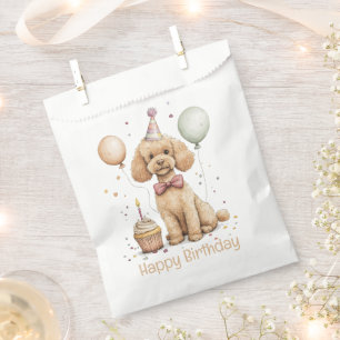 Happy Birthday Standard Poodle Dog Favor Bag