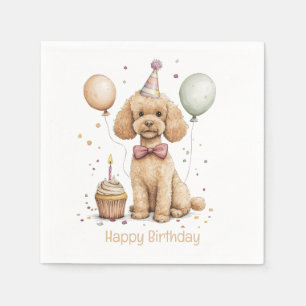Happy Birthday Standard Poodle Dog Napkins