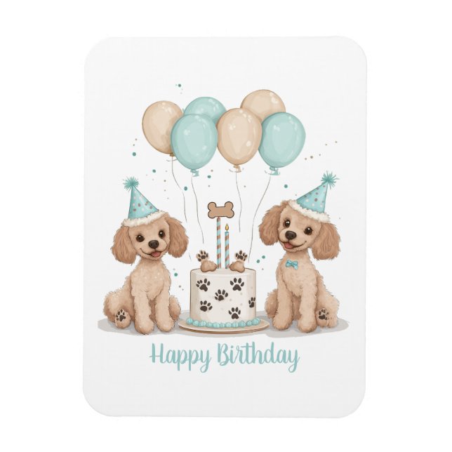 Happy Birthday Standard Poodle Dogs Magnet (Vertical)